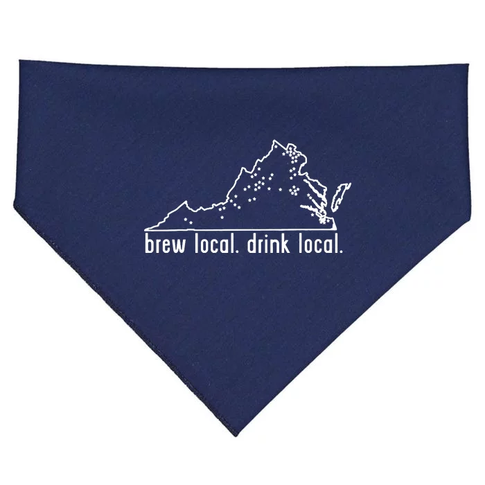 Virginia State Brewery Map Craft Beer Graphic USA-Made Doggie Bandana