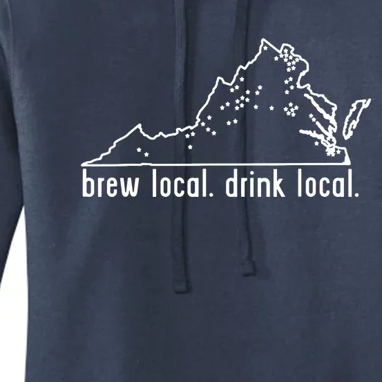 Virginia State Brewery Map Craft Beer Graphic Women's Pullover Hoodie