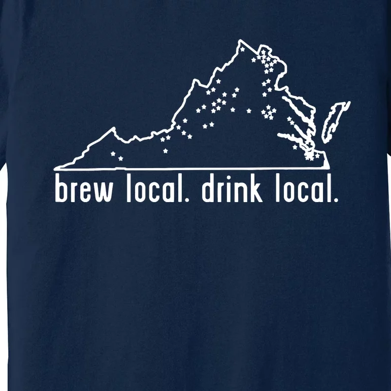 Virginia State Brewery Map Craft Beer Graphic Premium T-Shirt