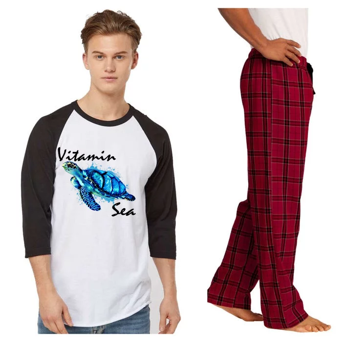 Vitamin Sea Because A Turtle And Saltwater Heals Everything Gift Raglan Sleeve Pajama Set