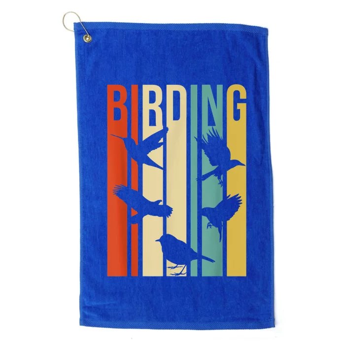 Vintage Style Birding Cute Gift For Birders With Birds Platinum Collection Golf Towel