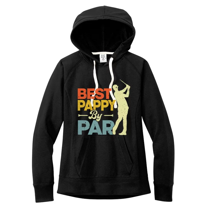 Vintage Style Best Pappy By Par Golf Lover Funny Fathers Day Gift Women's Fleece Hoodie