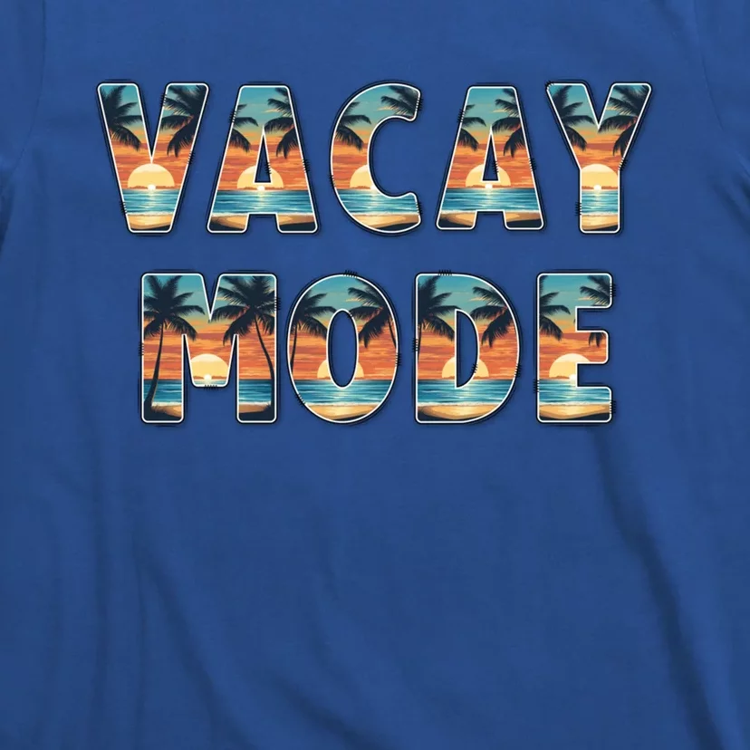 Vacation Summer Beach Scenery And Palm Trees Vacay Mode Ocean Gift T-Shirt