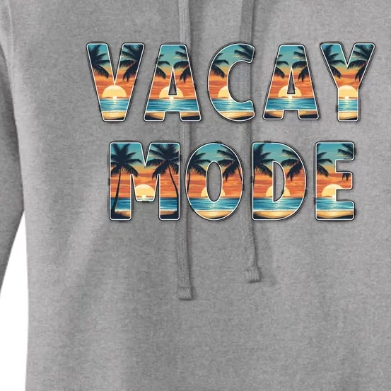 Vacation Summer Beach Scenery And Palm Trees Vacay Mode Ocean Gift Women's Pullover Hoodie