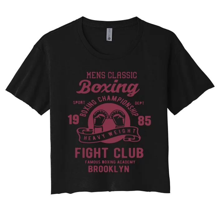 Vintage Style Boxing Boxing Gloves Graphics Women's Crop Top Tee