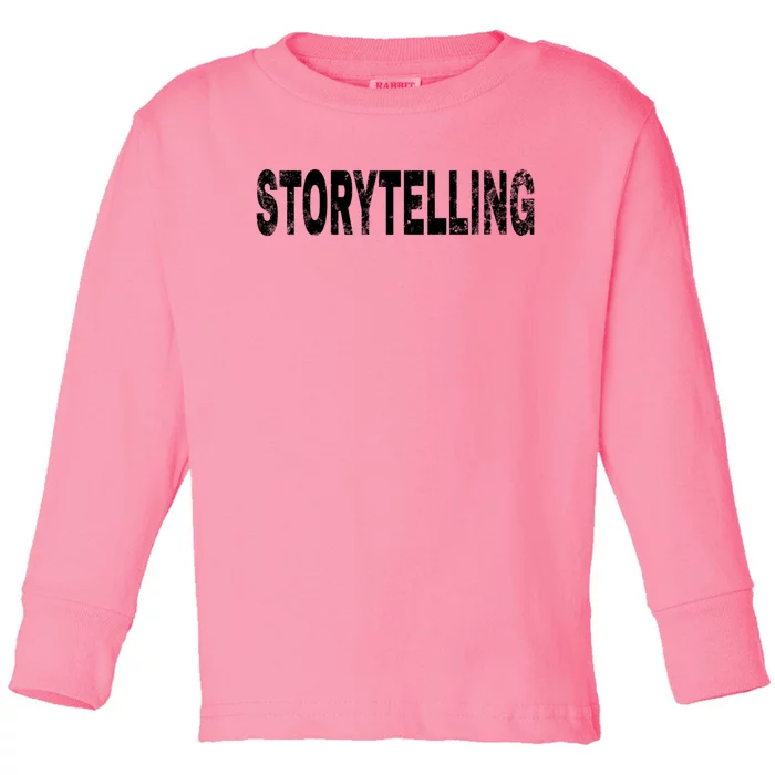 Vintage Storytelling Black Text Hobby Apparel Toddler Long Sleeve Shirt