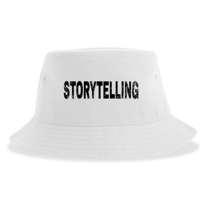 Vintage Storytelling Black Text Hobby Apparel Sustainable Bucket Hat