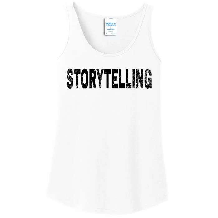 Vintage Storytelling Black Text Hobby Apparel Ladies Essential Tank