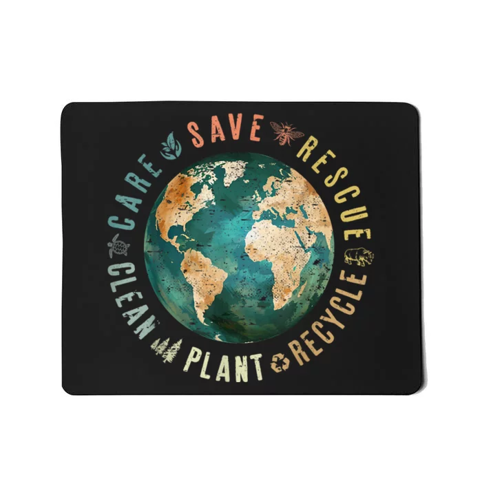 Vintage Save Bees Rescue Animals Recycle Plastic Earth Day Mousepad