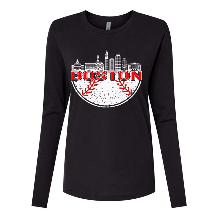 Vintage Style Boston Baseball Tee For Women And Men Womens Cotton Relaxed Long Sleeve T-Shirt