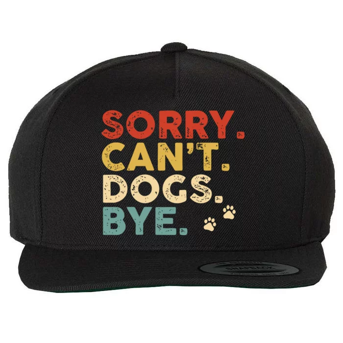 Vintage Sorry Cant Dogs Bye Wool Snapback Cap