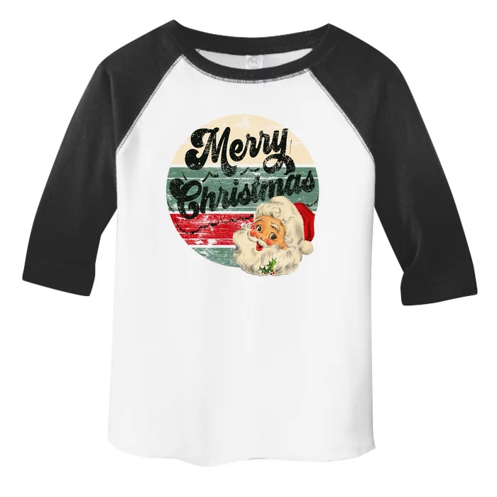 Vintage Santa Claus Merry Christmas Face Old Fashioned Funny Gift Toddler Fine Jersey T-Shirt