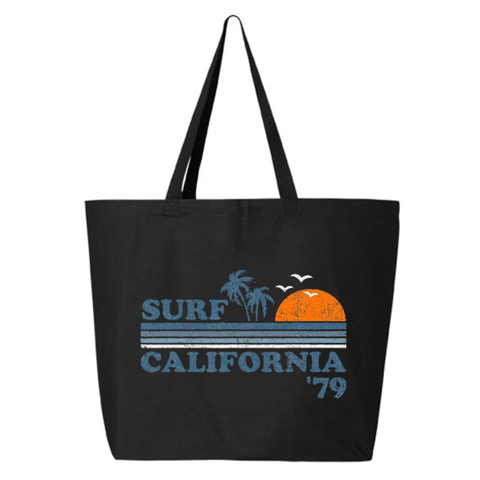 Vintage Surf California Beach Retro Sunset Surf 70S Gift 25L Jumbo Tote