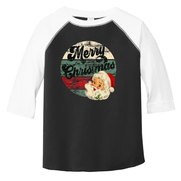 Vintage Santa Claus Merry Christmas Face Old Fashioned Toddler Fine Jersey T-Shirt