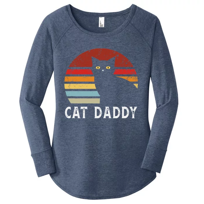 Vintage Sunset Cat Daddy Mommy, Boy Girl Funny Women's Perfect Tri Tunic Long Sleeve Shirt