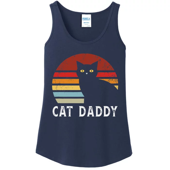 Vintage Sunset Cat Daddy Mommy, Boy Girl Funny Ladies Essential Tank