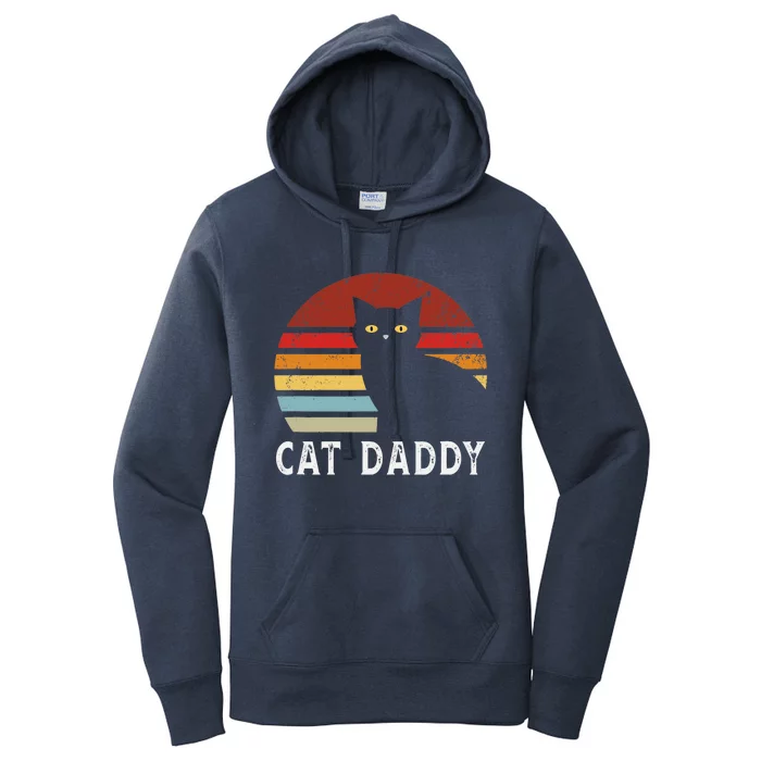 Vintage Sunset Cat Daddy Mommy, Boy Girl Funny Women's Pullover Hoodie