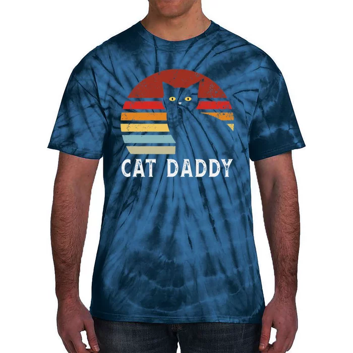 Vintage Sunset Cat Daddy Mommy, Boy Girl Funny Tie-Dye T-Shirt