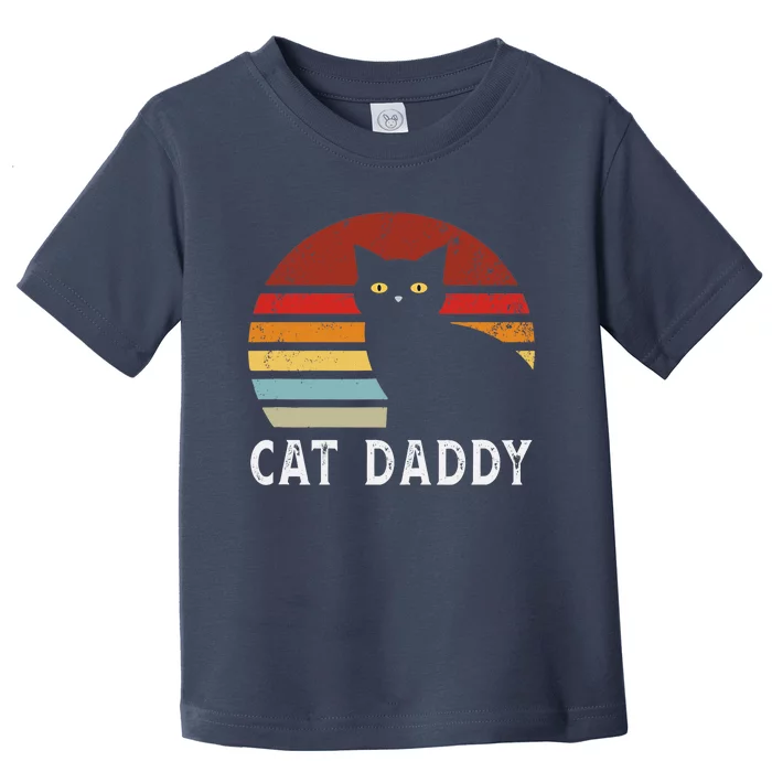 Vintage Sunset Cat Daddy Mommy, Boy Girl Funny Toddler T-Shirt