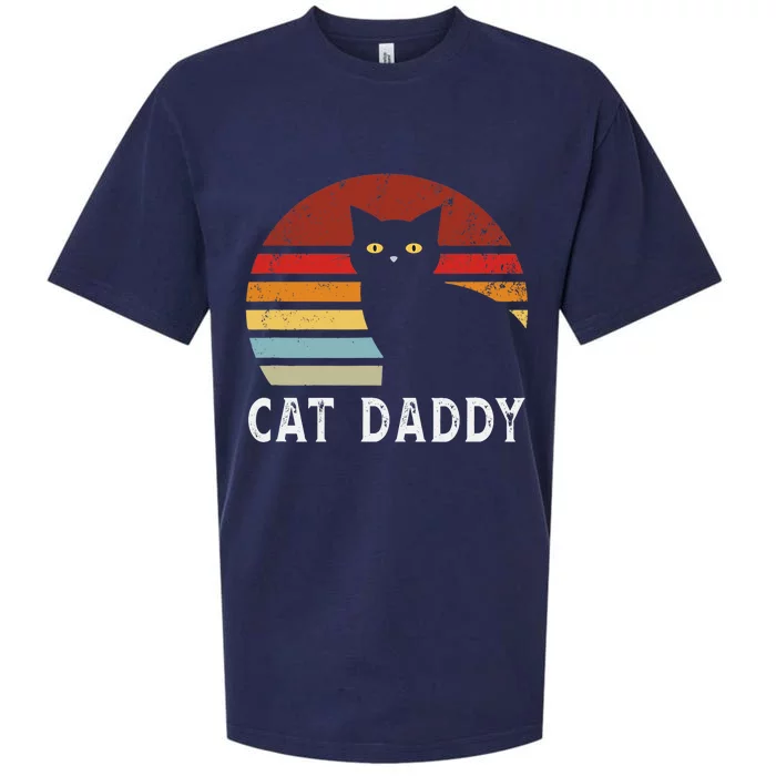 Vintage Sunset Cat Daddy Mommy, Boy Girl Funny Sueded Cloud Jersey T-Shirt