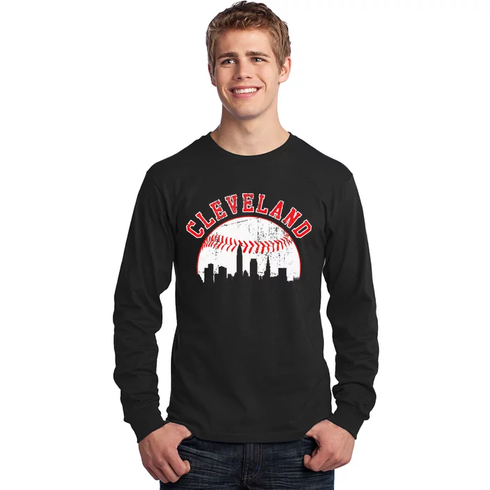 Vintage Skyline Cleveland Baseball Long Sleeve Shirt