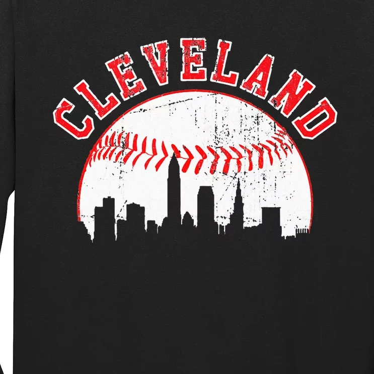 Vintage Skyline Cleveland Baseball Long Sleeve Shirt