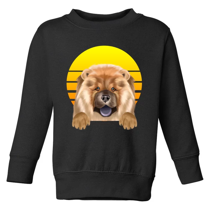 Vintage Sunset Chow Chow Dog Lover Sweatshirt Toddler Sweatshirt