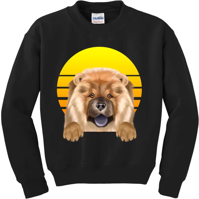 Vintage Sunset Chow Chow Dog Lover Sweatshirt Kids Sweatshirt