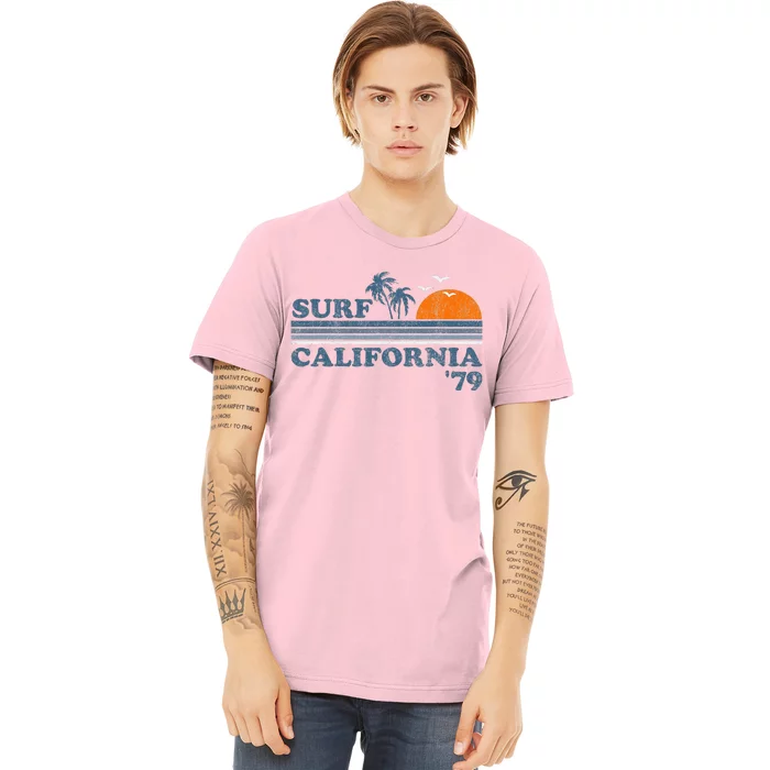 Vintage Surf California Beach Retro Sunset Surf 70S Gift Premium T-Shirt