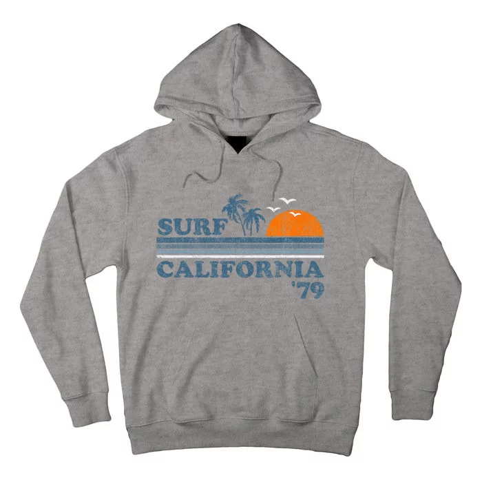 Vintage Surf California Beach Retro Sunset Surf 70S Gift Tall Hoodie