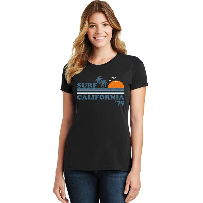 Vintage Surf California Beach Retro Sunset Surf 70s Gift Women's T-Shirt