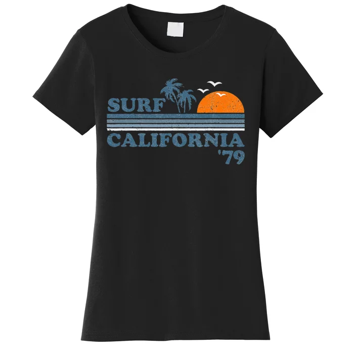 Vintage Surf California Beach Retro Sunset Surf 70s Gift Women's T-Shirt