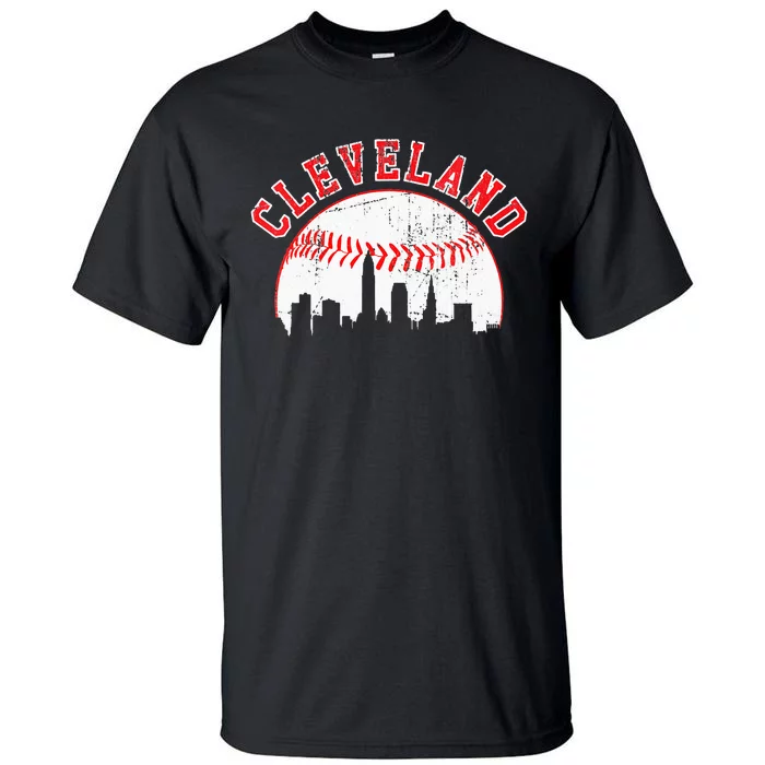 Vintage Skyline Cleveland Baseball Tall T-Shirt