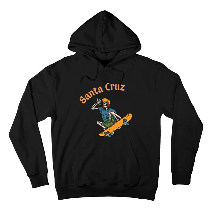 Vintage Santa Cruz California Epic Skeleton Skateboarder Gift Tall Hoodie