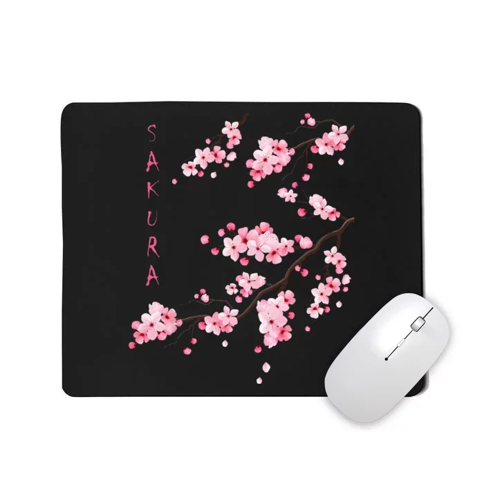 Vintage Sakura Cherry Blossom Japanese Graphical Art Mousepad