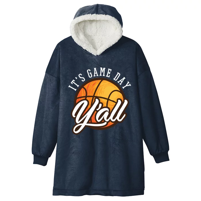 Vintage Sport Cool Gift It's Game Day Y'all Cool Gift Basketball Fan Gift Hooded Wearable Blanket