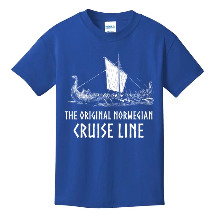 Viking Ship Cruise Line Nordic Mythology Longship Gift Kids T-Shirt