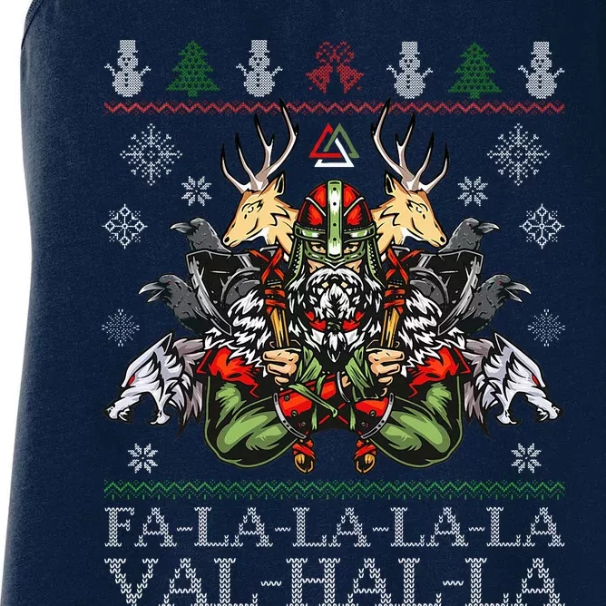 Viking Santa Christmas Sweater A Valhalla Christmas Sweater Women's Racerback Tank