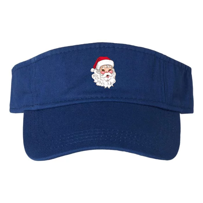 Vintage Santa Claus Head Cute Holiday Season Christmas Gift Funny Gift Valucap Bio-Washed Visor