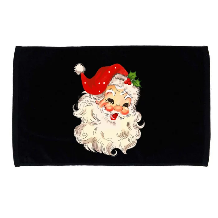 Vintage Santa Claus Face Christmas Xmas Santa Claus Microfiber Hand Towel