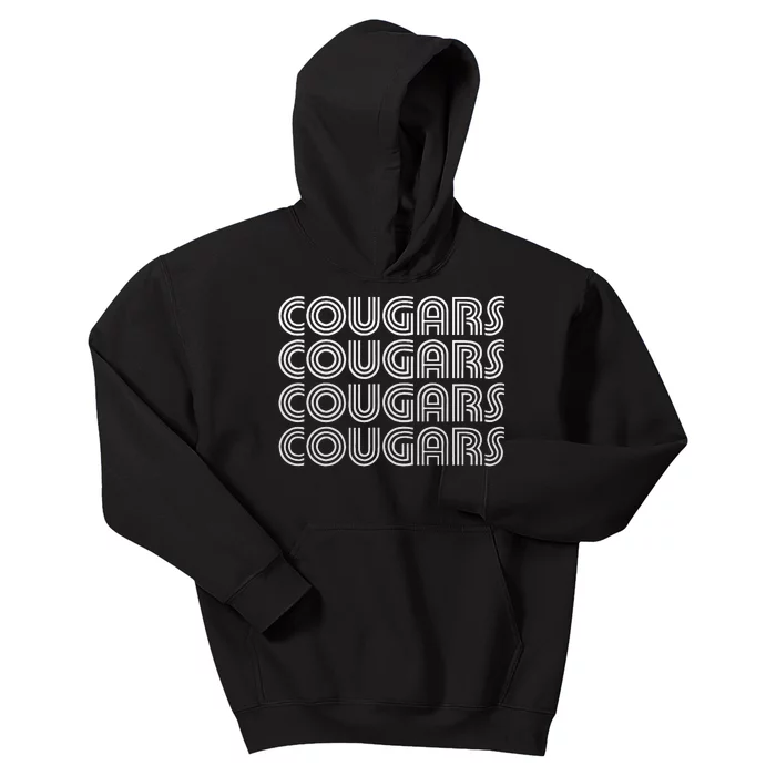 Vintage Style Cougars Graphic For Cougar Lovers Kids Hoodie