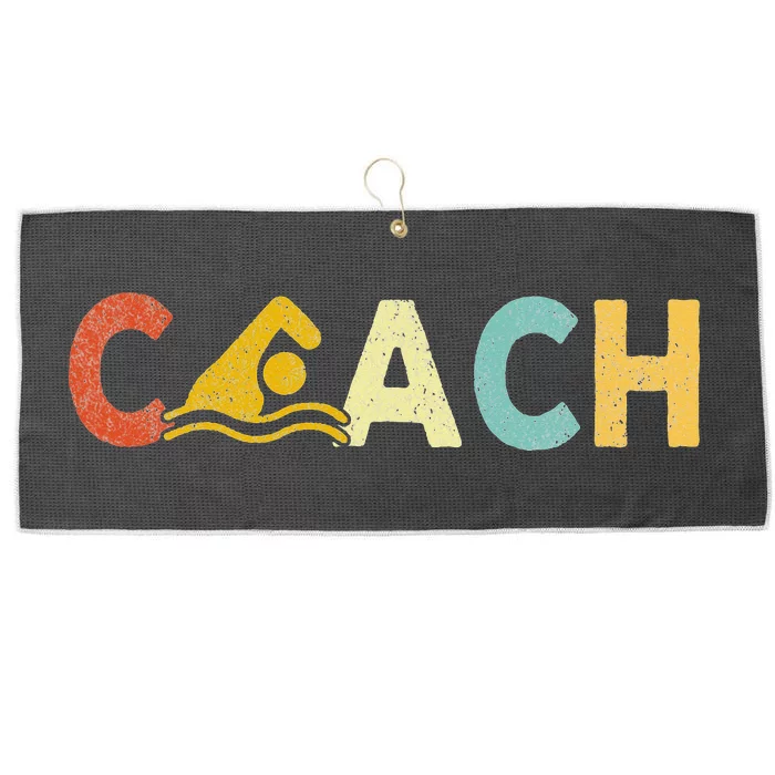 Vintage Swim Coach Swimming Coach Swim Teacher Swimmer Retro Large Microfiber Waffle Golf Towel