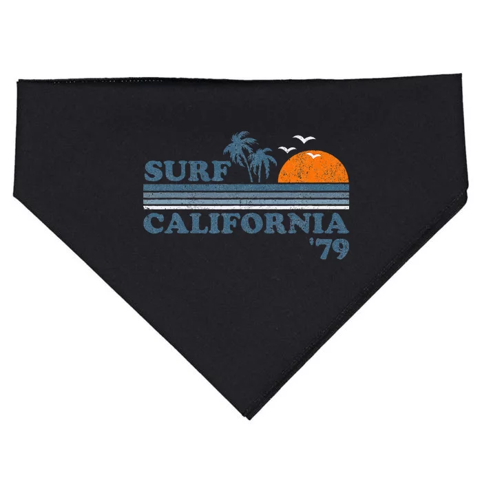 Vintage Surf California Beach Retro Sunset Surf 70s USA-Made Doggie Bandana