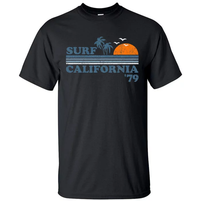 Vintage Surf California Beach Retro Sunset Surf 70s Tall T-Shirt