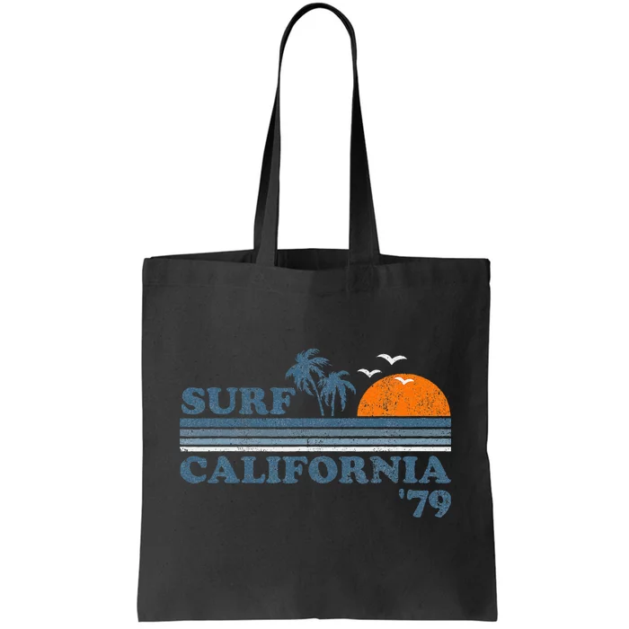 Vintage Surf California Beach Retro Sunset Surf 70s Tote Bag