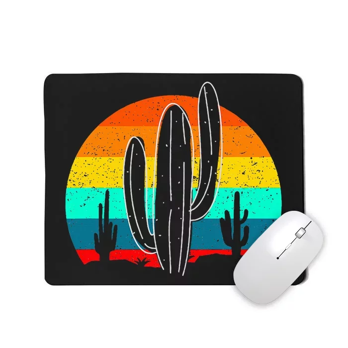 Vintage Saguaro Cactus Retro Arizona Desert Cactaceae Mousepad