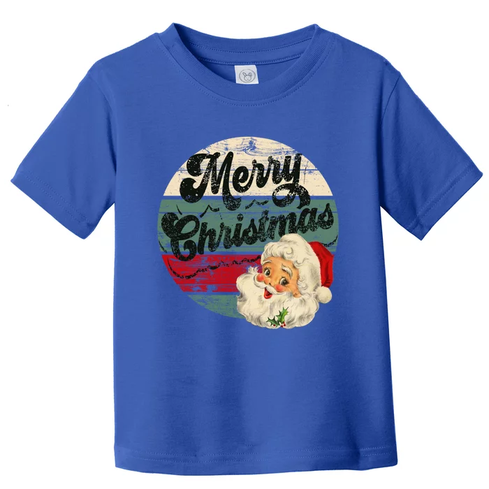 Vintage Santa Claus Merry Christmas Face Old Fashioned Gift Toddler T-Shirt