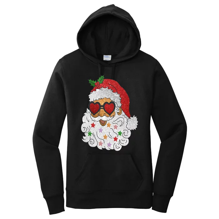 Vintage Santa Claus Sunglasses Christmas Family Pajamas Xmas Women's Pullover Hoodie