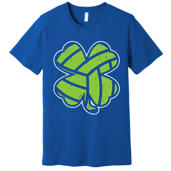 Volleyball Shamrock Clover St Patricks Day Lucky Sports Gift Premium T-Shirt