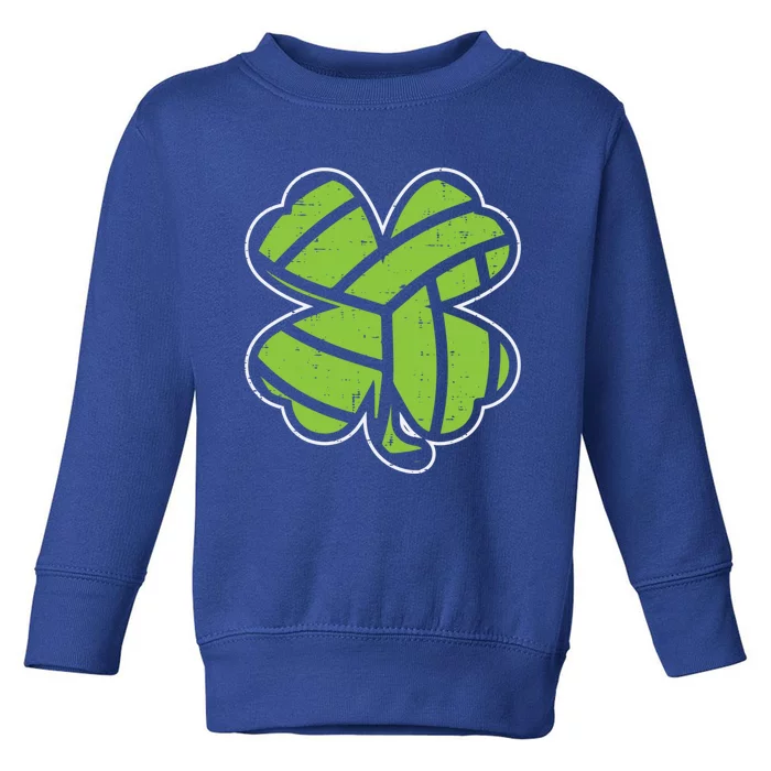 Volleyball Shamrock Clover St Patricks Day Lucky Sports Gift Toddler Sweatshirt